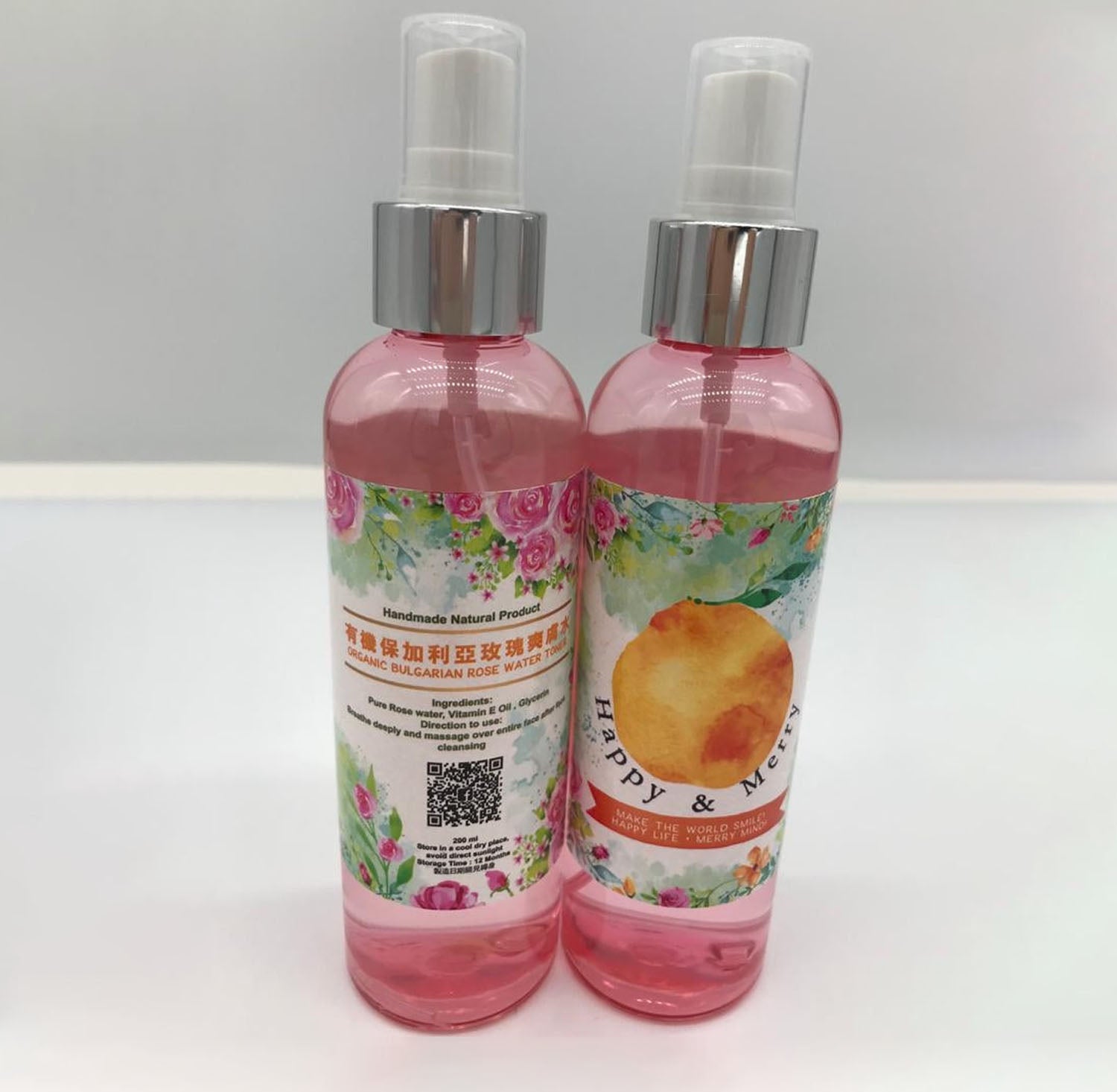 Happy & Merry Organic Bulgarian Rose Water Toner With Vitamin E 200ml