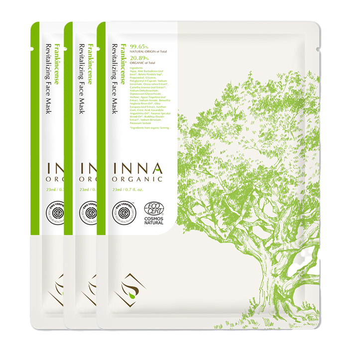 Inna Organic Frankincense Revitalizing Facial Mask - 1pc/ 3 pcs package/ 5 pcs package