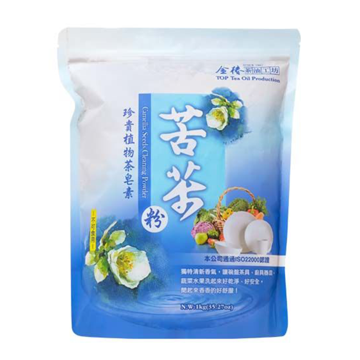 Top Tea Oil Production苦茶粉 1Kg裝 (一大袋慢慢用)(可用於洗頭髮、洗毛孔、洗碗)