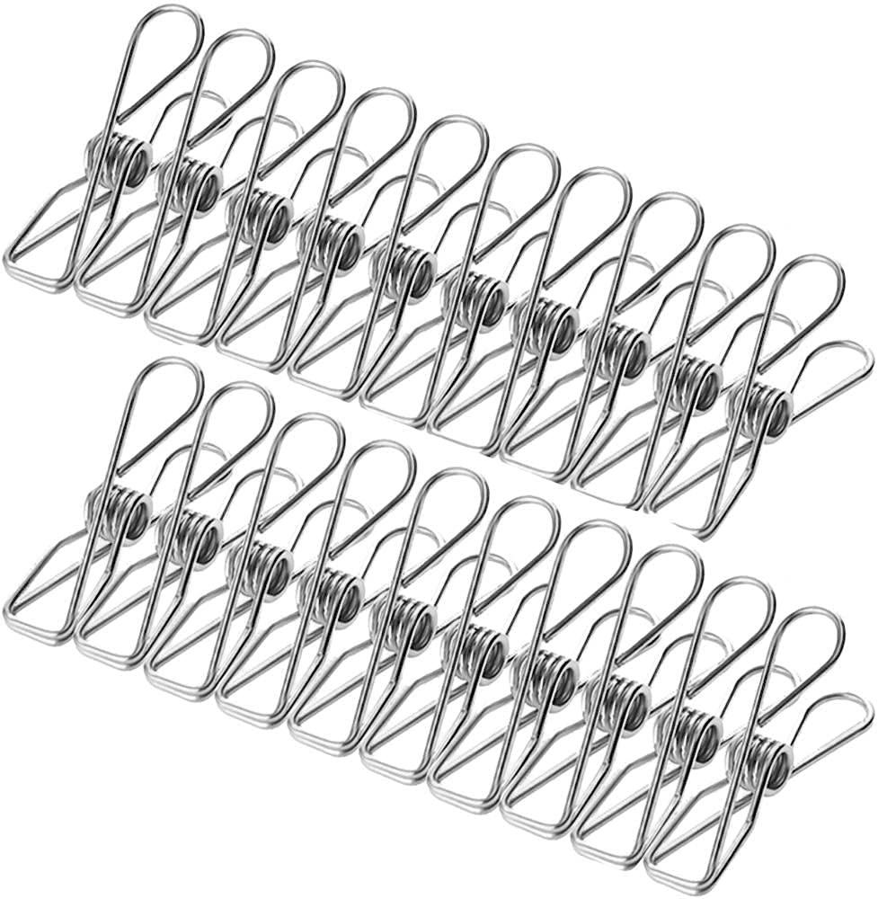 ZippyBloom 20 pack Stainless Steel Pegs - SILVER - 6.5cm Pack of 20